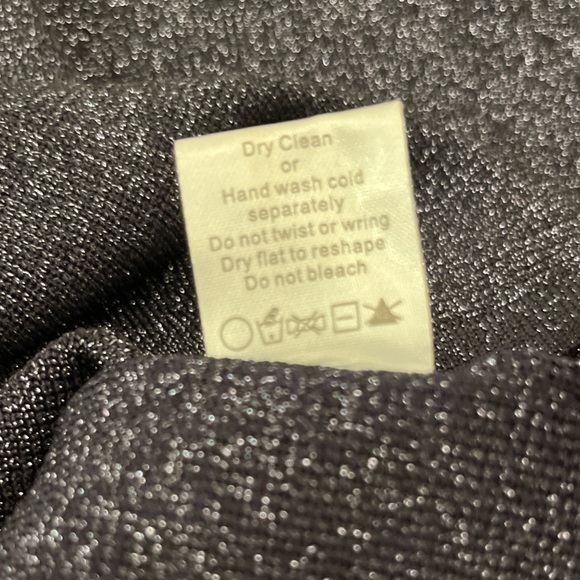 Superdown Liz Metallic Dress Size Large Dark Navy Bodycon One Shoulder Party EUC - Picture 12 of 13